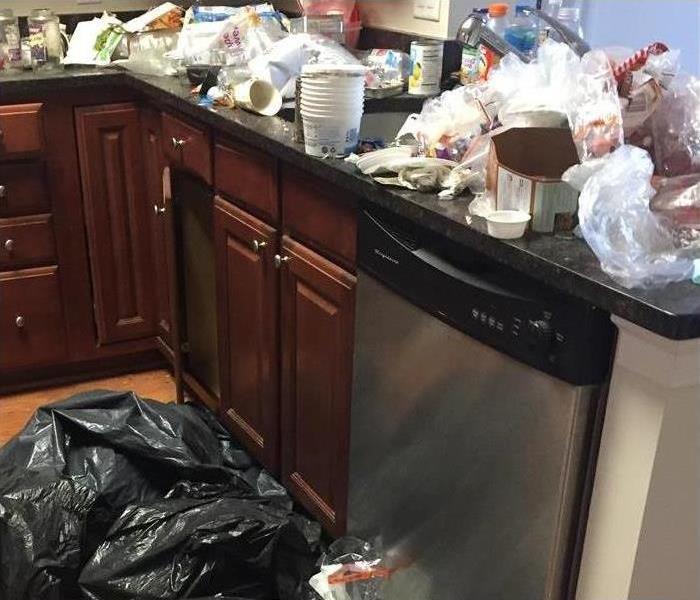 trash in kitchen