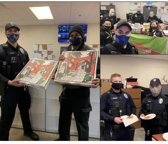 Screen shot of Pizza Day photos at police department